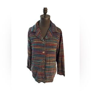 Coldwater Creek Rainbow Cotton Blend Jacket Medium